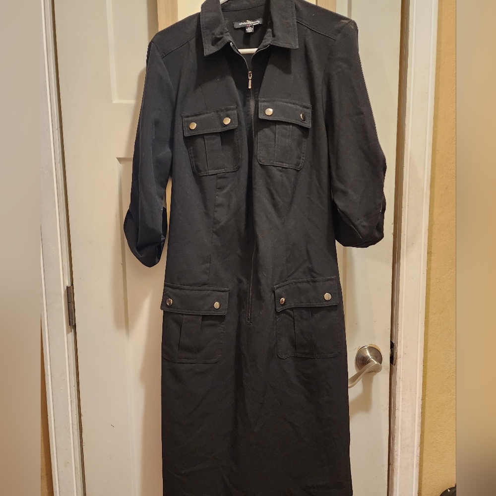 Sharagano collared zip midi dress size 16w